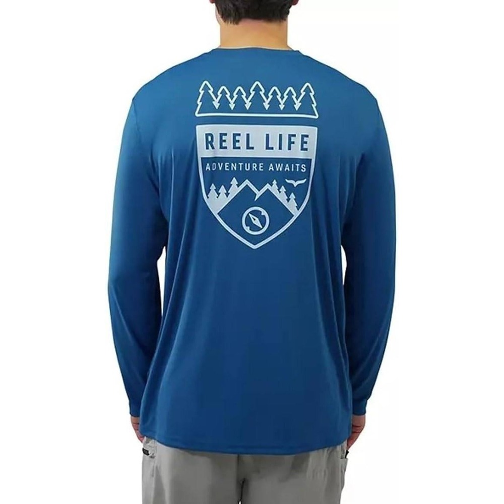 NEW Reel‎ Life Mens Small UV Fishing Long Sleeve Shirt Moisture Wicking Outdoors